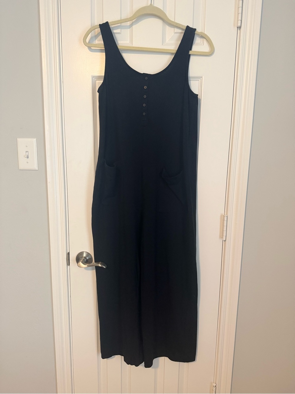 Soma Women's Black Sleeveless Wide-Leg Jumpsuit